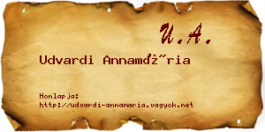 Udvardi Annamária névjegykártya
