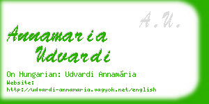 annamaria udvardi business card